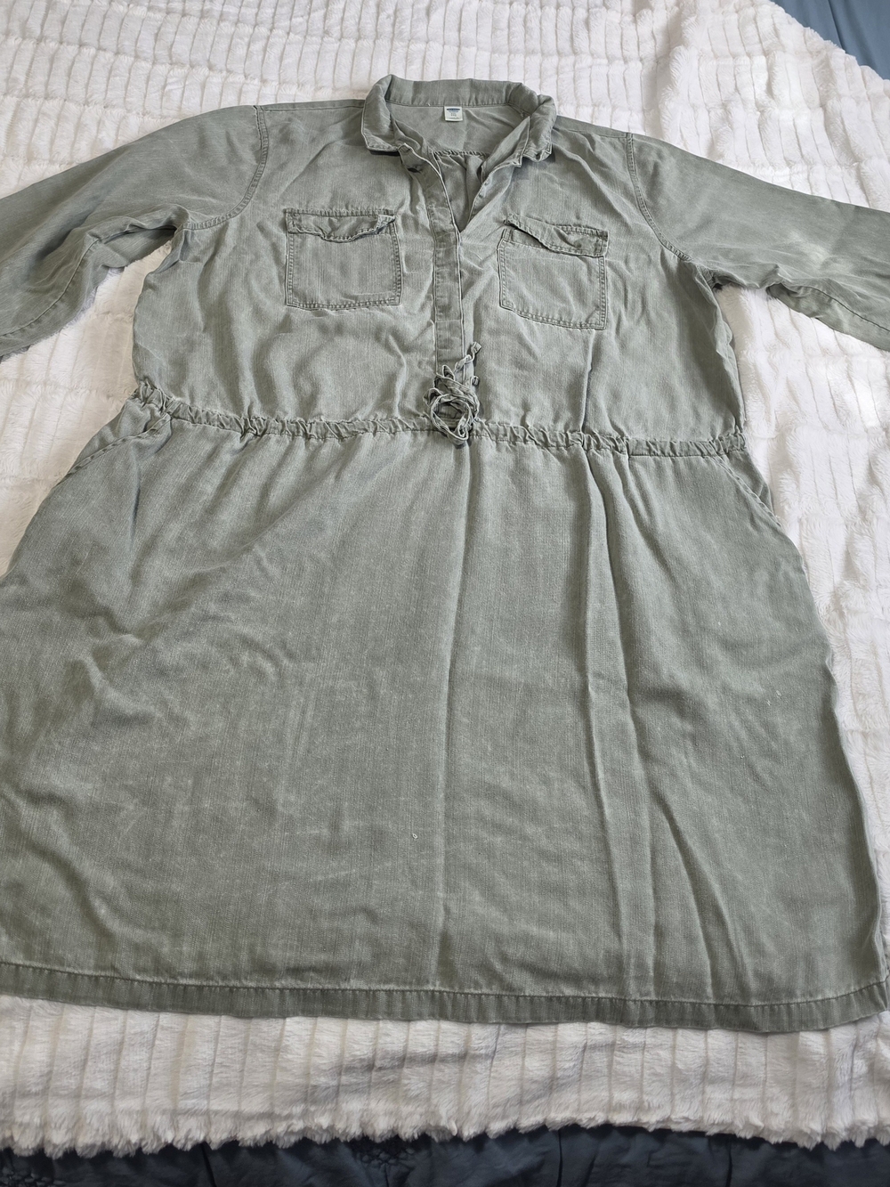 Old Navy Olive Green Drawstring-Waist Tunic